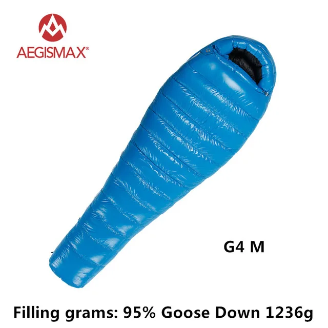 G4 M BLUE Быстро! AEGISMAX 95% белый гусиный пух, спальный мешок для мам, для кемпинга, для холодной зимы, ультралегкий, дизайн перегородки, для кемпинга, Сращивание FP800 G1-G5 - Цвет: G4 M BLUE