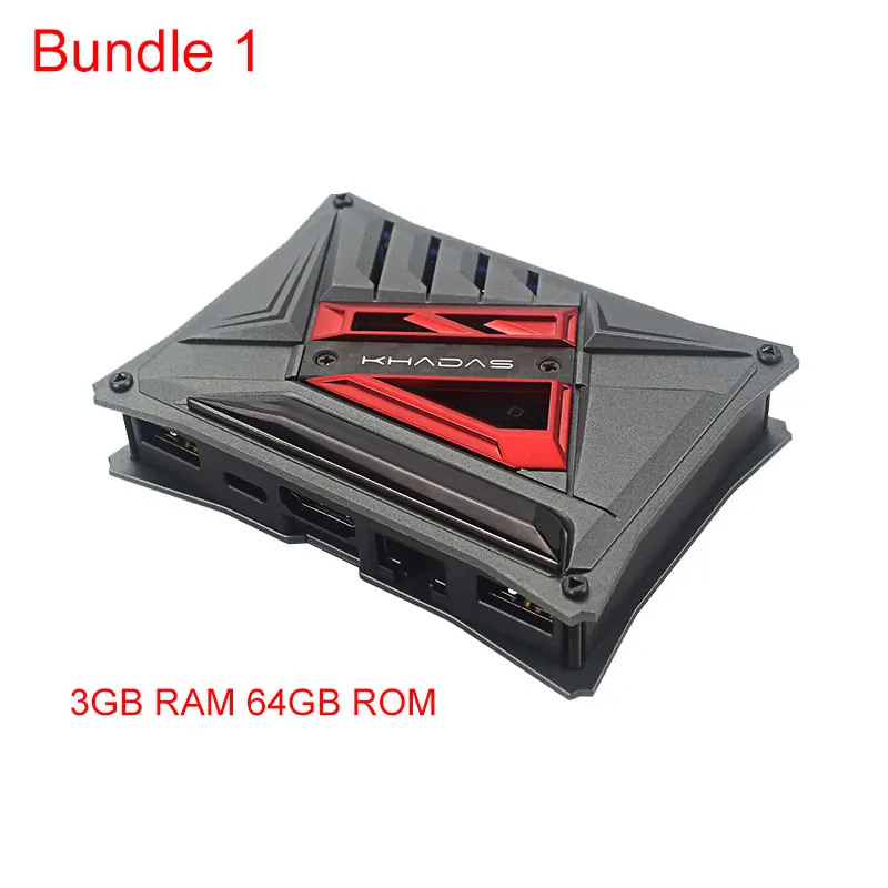 Комплект 1 Khadas VIM2 Max Cortex A53 3 ГБ DDR4 eMMC 64 ГБ с открытым исходным кодом поддержка Linux Ubuntu mate одноплатный компьютер Abdroid tv Box+ чехол - Комплект: Комплект 1