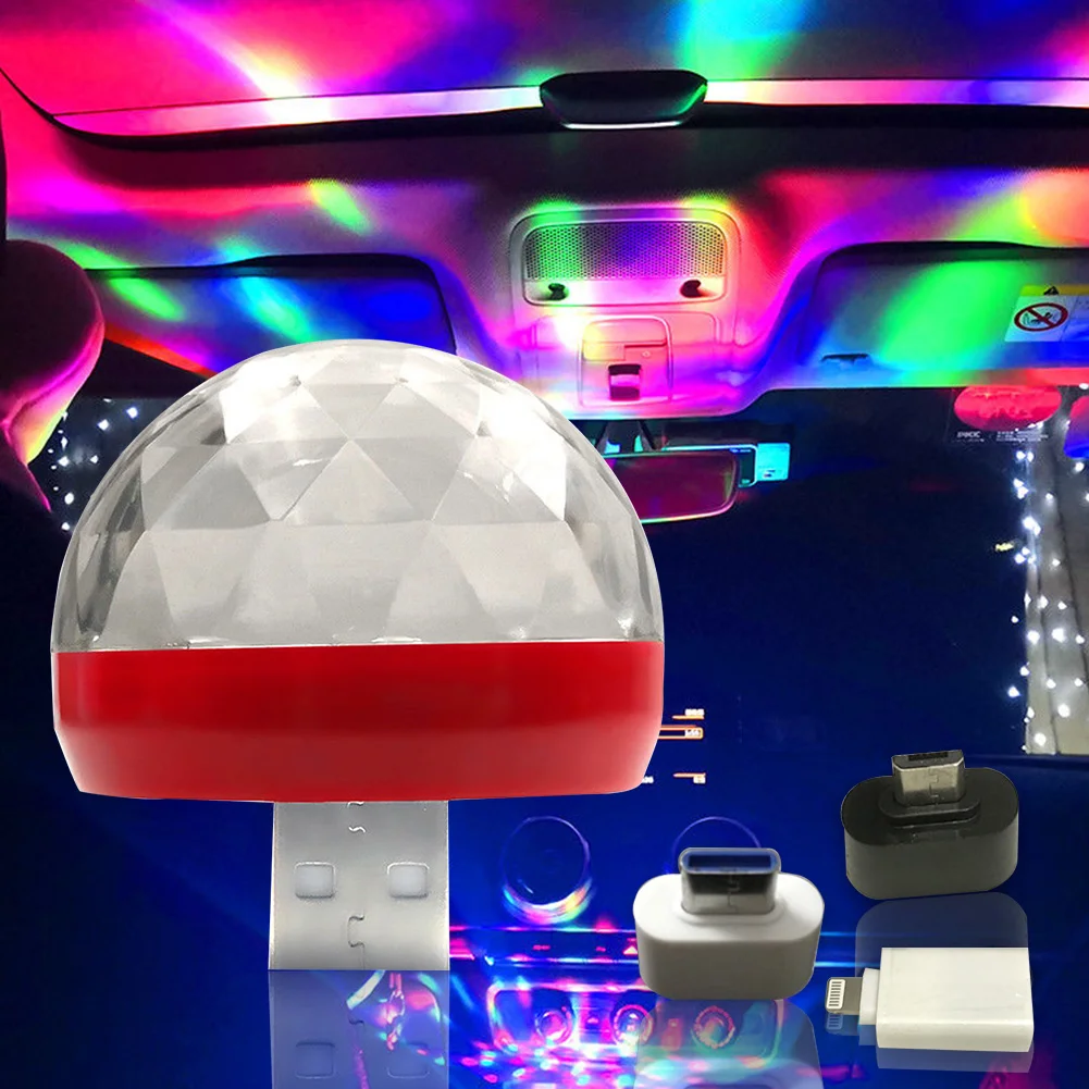 Автомобильный интерьер вращающаяся музыка USB Мини проектор для художественного
