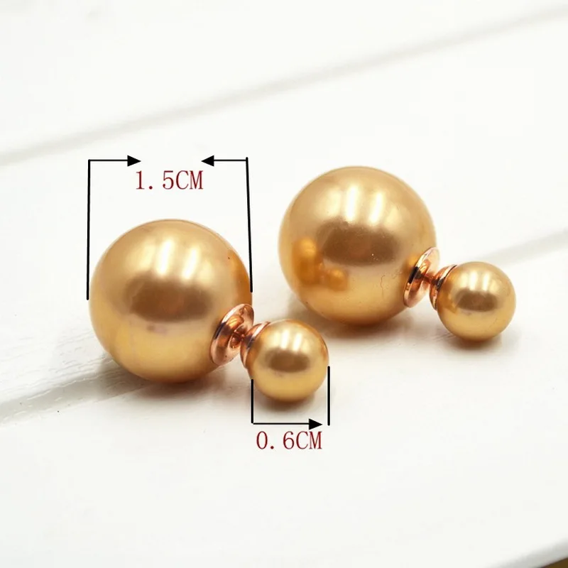 Женские серьги гвоздики из титана и нержавеющей стали с двойными пузырьками