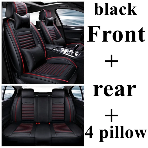 black luxury Переднее+ заднее 5 кожаное 5D покрытие для автомобильного сиденья, автомобильные аксессуары для сиденья Arona Ateca Altea Exeo Ibiza IBL IBX Toledo, автомобильные аксессуары - Название цвета: black luxury