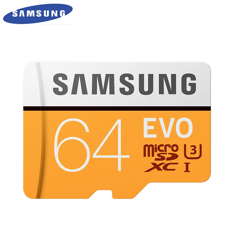 SAMSUNG Original New EVO 64GB U3 Memory Card Class10 Micro SD TF/SD Cards C10 R100MB/S MicroSD XC UHS-1 Support 4K UItra HD | Компьютеры и