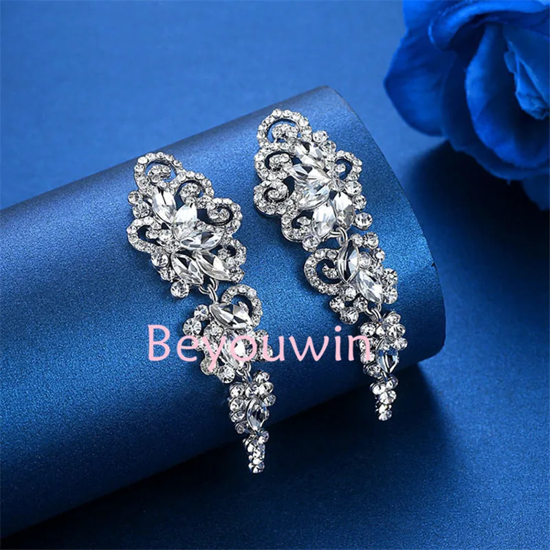 100 шт./лот высокое качество роскошные полностью хрустальные серьги популярный