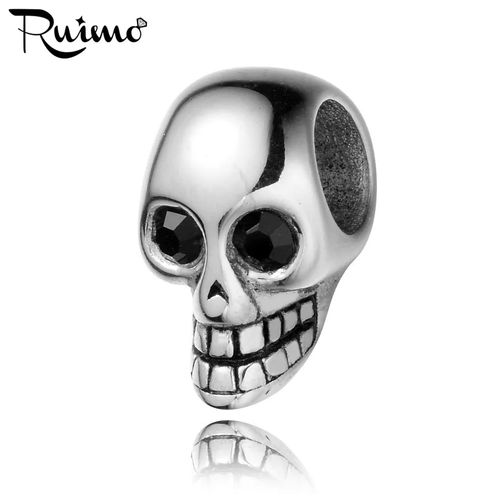 Бусина Шарм из нержавеющей стали 316l с отверстием 8 мм|beads charms|for diyskull head beads |