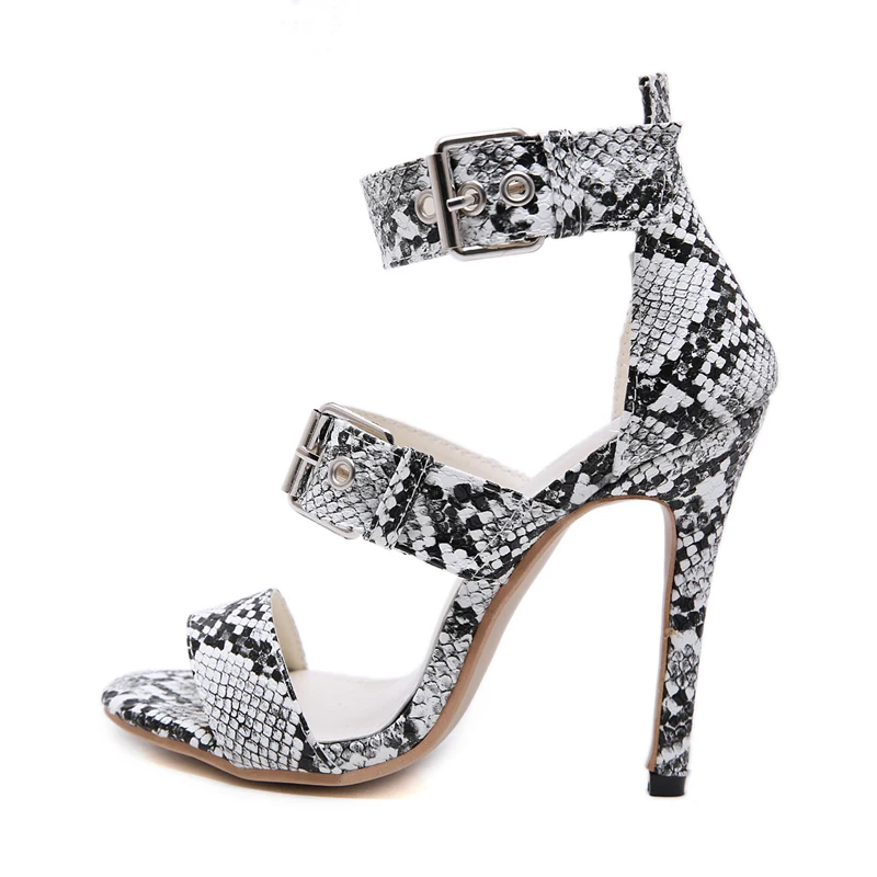 Зеленые сандалии женская обувь женские на высоком каблуке модная со змеиным