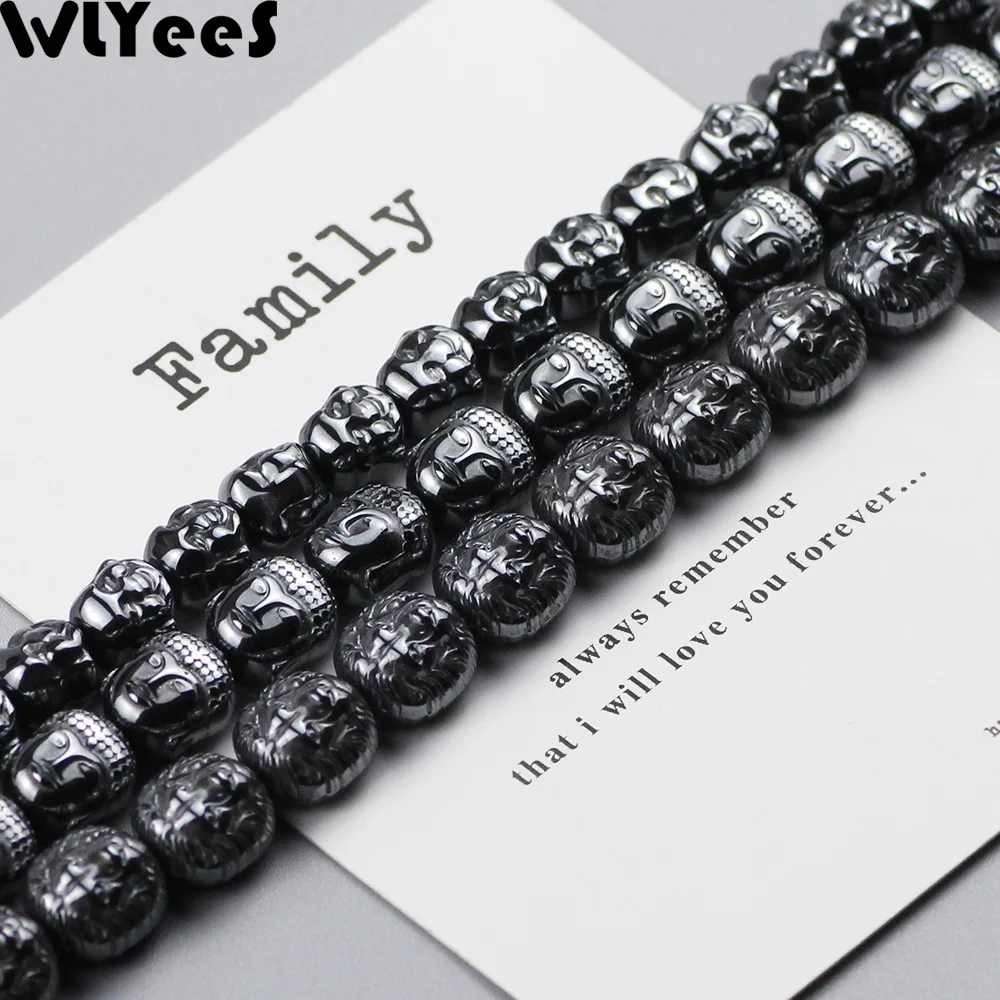 

WLYeeS Special-shaped Hematite beads Lion Buddha head Maitreya Buddha Spacer Loose Bead for Religion Jewelry Bracelet Making DIY