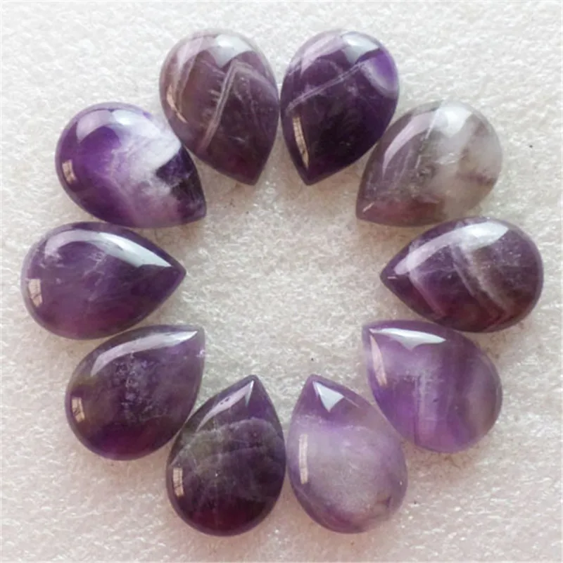 (10 шт./лот) оптовая продажа кабошон с каплей фиолетового натурального аметиста