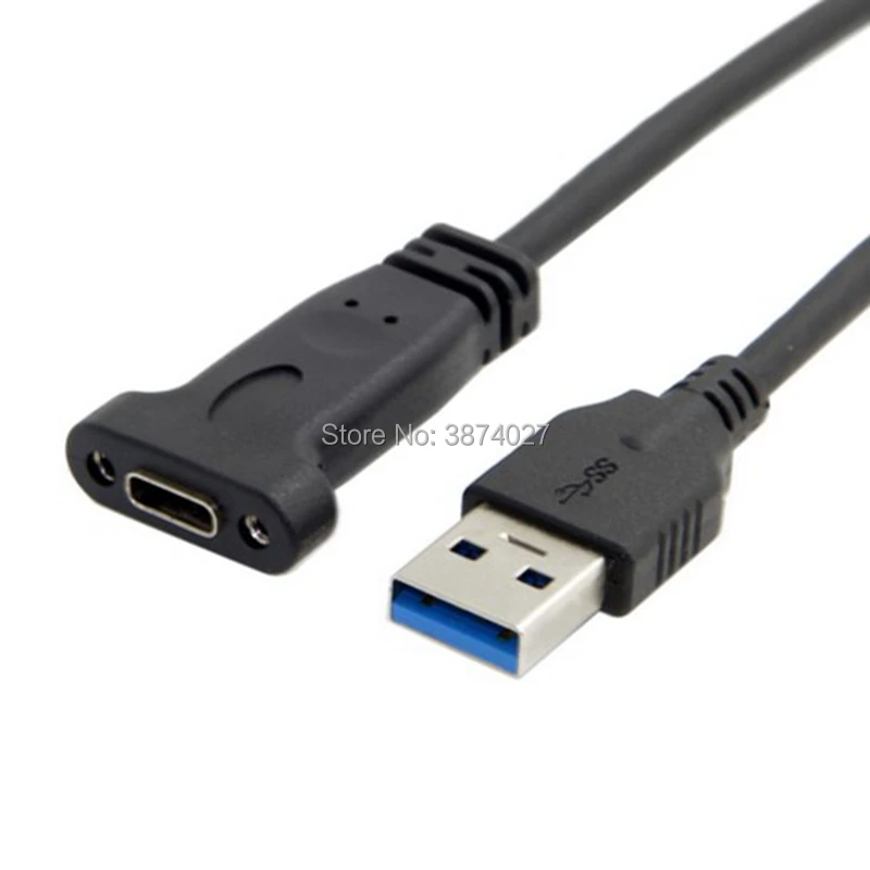 0 2 м USB C 3 1 Type TYPE Женский к Мужской кабель для передачи данных 20 см с винт крепления