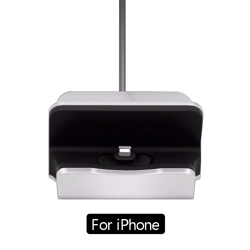 For iPhone Keyounton USB Зарядное устройство Док-станция для bel'kin samsung iPhone мобильный телефон адаптер Универсальный Micro type-C кабель настольная подставка зарядка - Тип штекера: For iPhone