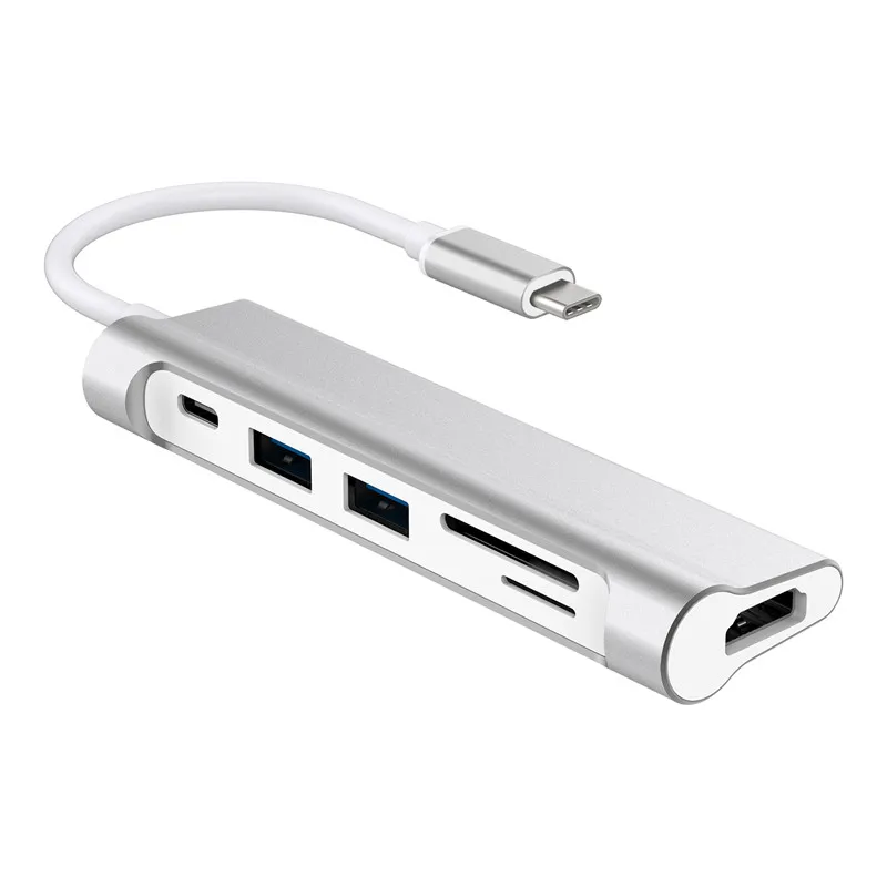 DZLST usb-хаб type C USB 3,1 адаптер SD/TF кард-ридер HDMI type-C PD зарядка USB 3,0 концентратор для MacBook huawei P20 Pro/Matebook