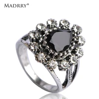 madrry luxurious turkish retro finger rings crystal resin big ring women party anniversary accessories jewelry anillos femininos