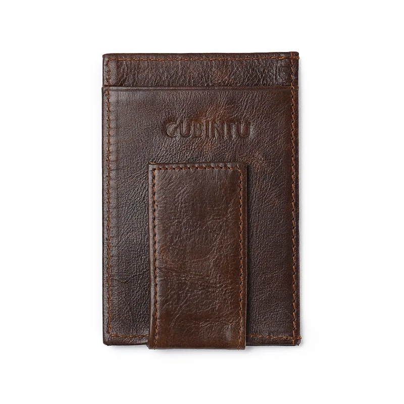 YISHEN мужские Зажимы для денег из натуральной кожи передний карман зажим держатель