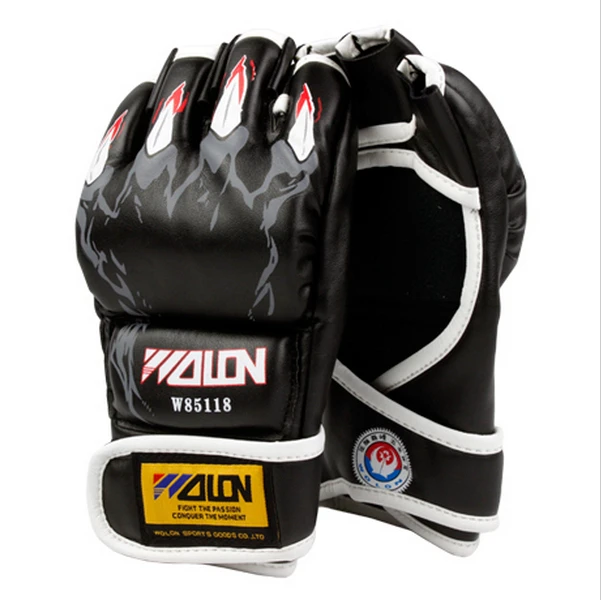 Hot Sale Half Finger Boxing Gloves Kung Fu Fighting Martial Arts Made of High Quality PU leather Free Shipping |