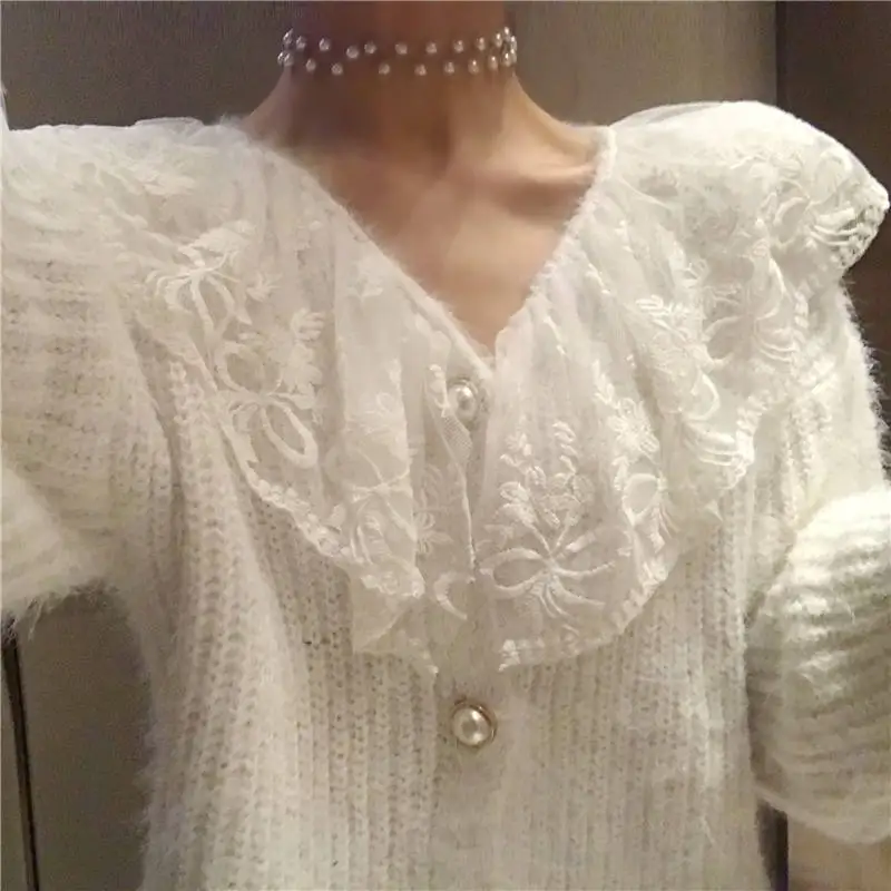 HziriP 2018 Autumn Women Comfortable Sweetest Knitted Female Simple Lace Sweaters Cardigans Sexy All-Match Single Breasted Fresh |