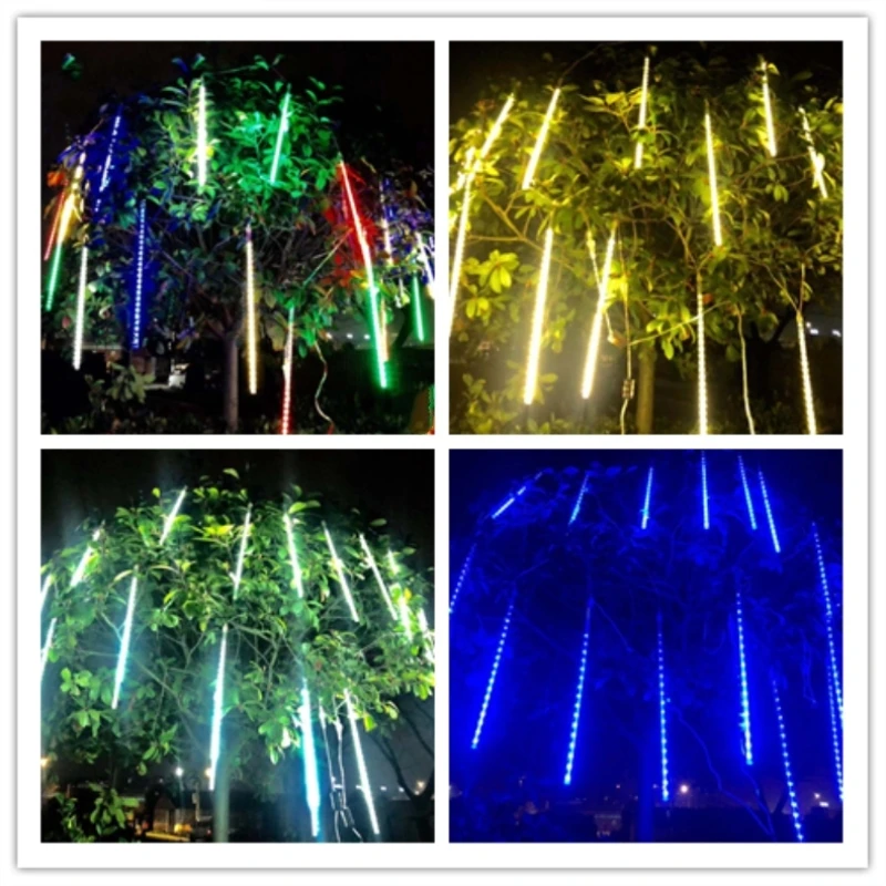 waterproof led 10CM 20CM 30CM 50CM Meteor Shower Rain Tube Garland Christmas Tree Decorative Xmas Outdoor Fairy Lights String | Лампы и