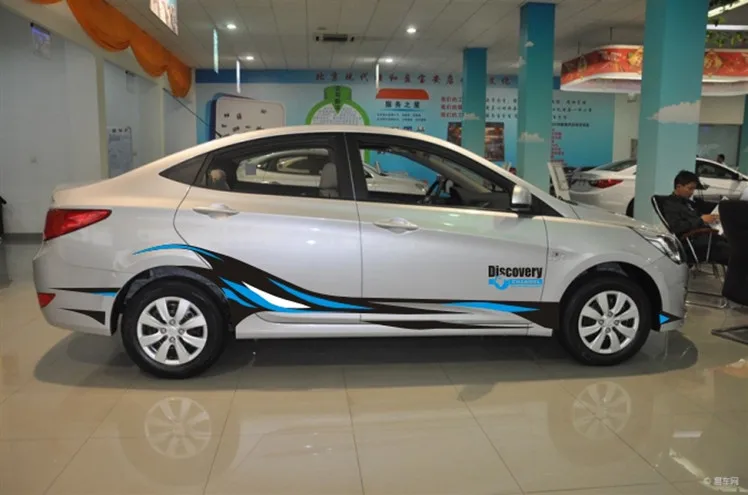 Сбоку юбка линия талии наклейка для hyundai Avante Verna Solaris всего тела декоративные BA049