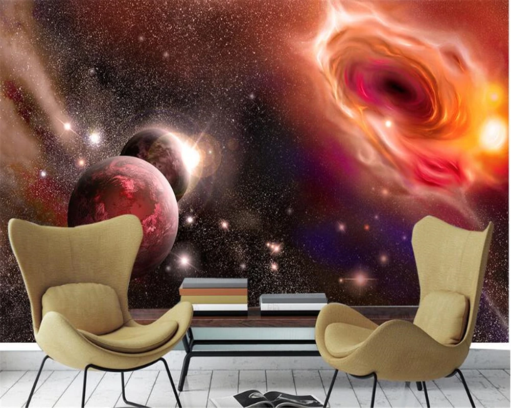 Красивые обои для стен 3 d Фэнтези Вселенная Звезды планеты галактика телевизор