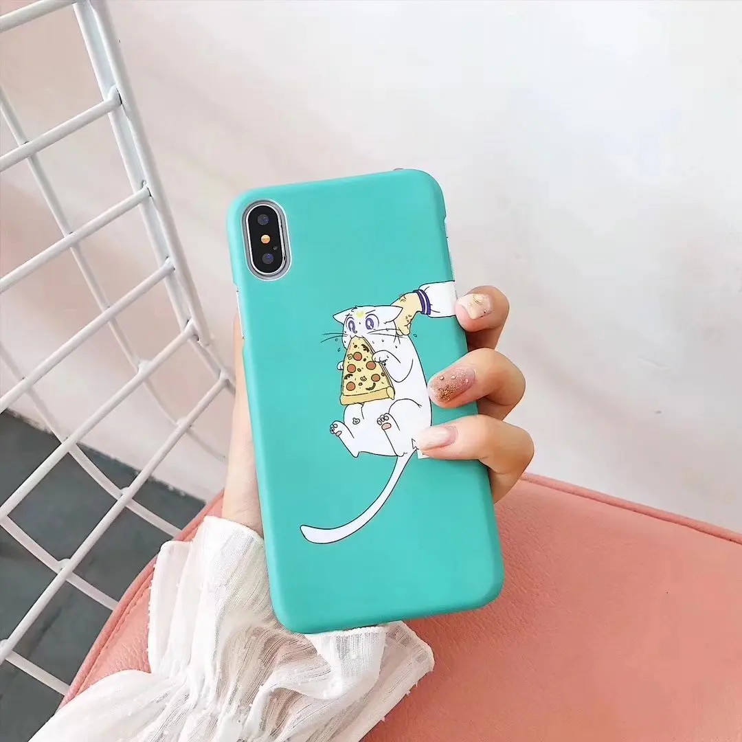 LANCHE Matte Hard Funny Cat Animal Printed Phone Cases For iPhone 6 7 8 Plus X | Мобильные телефоны и аксессуары