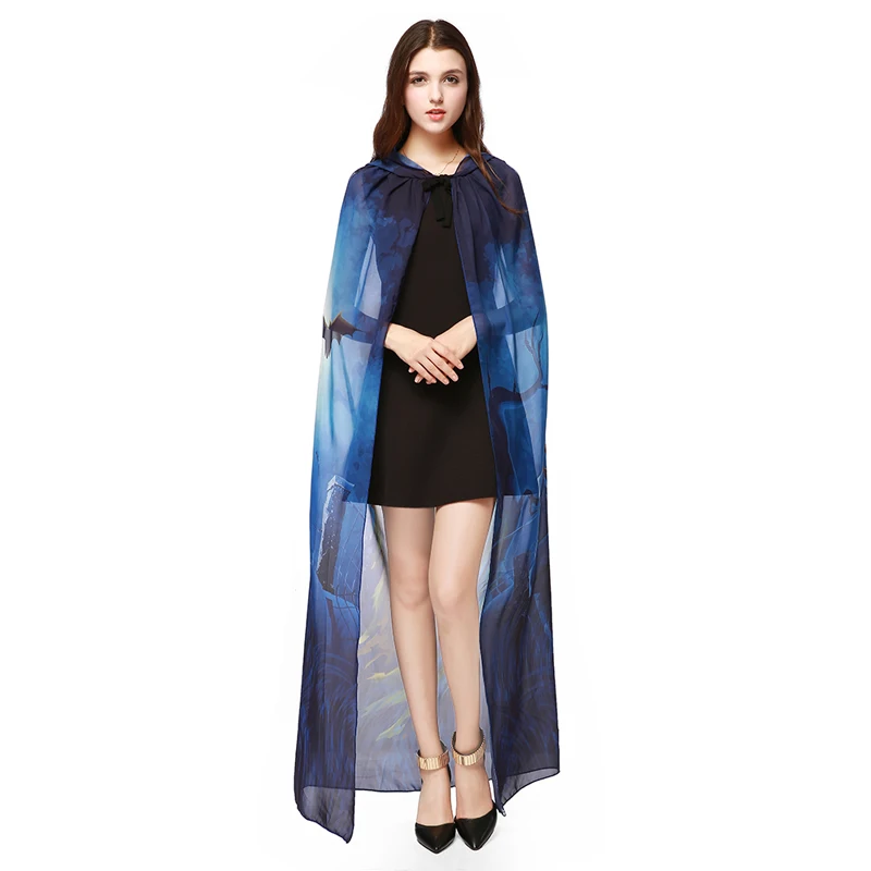 Женское пончо LERFEY шифоновые пляжные шарфы с принтом бабочек павлиньих крыльев