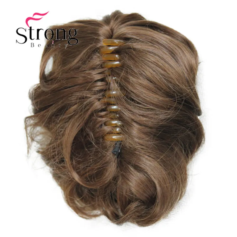 StrongBeauty, короткий конский хвост, накладные волосы, синтетические волосы, волнистые, на заколках, накладные волосы, цвет на выбор