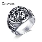 Кольцо мужское из нержавеющей стали в стиле ретро с изображением Льва