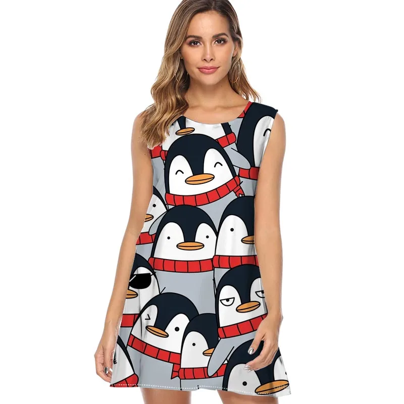 

Feather Vestidos Dress Women 2019 New Style Sleeveless O neck Summer Dress Melted Hope Print Cute Prairie Chic Chiffon Dress