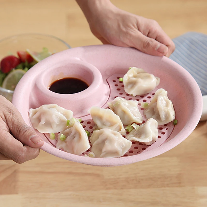 Детская пшеничная соломенная тарелка для пельменей креативные блюда с уксусом