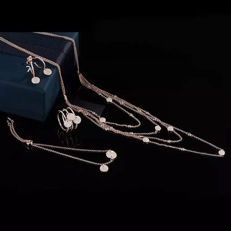 Цепочка с кольцом из фианита украшение для свадьбы или вечерние ринки однотонное