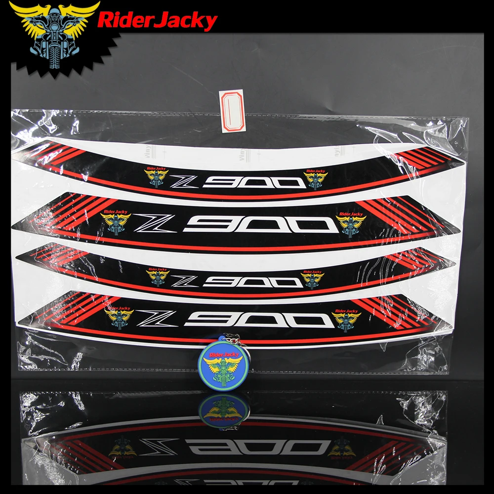 RiderJacky Z900 логотип цвет красный мотоцикл колесо наклейка на обод полоски наклейки