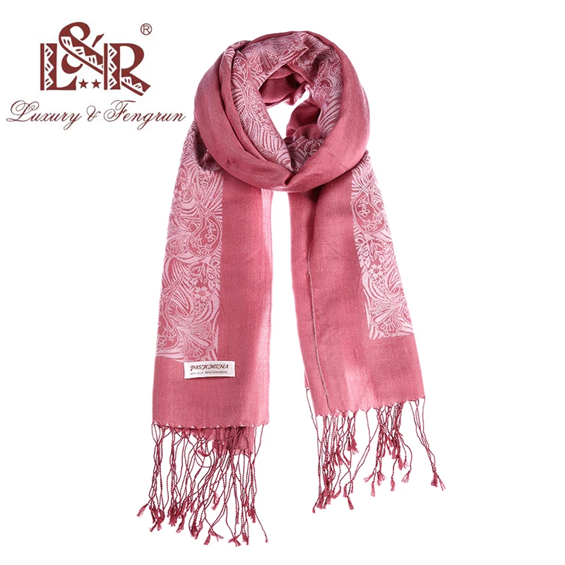 2018 женский шелковый шарф двухсторонний из пашмины с кисточками принтом Женская