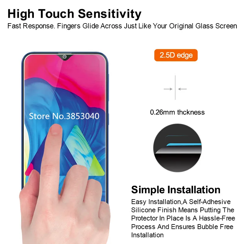 Закаленное стекло для samsung Galaxy M20 M205F-DS защита экрана 2.5D 9H на телефон защитное |