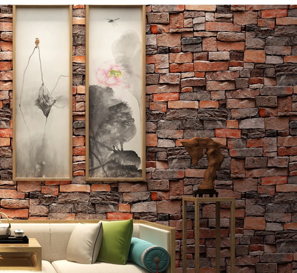 Ретро 3d кирпич узор обои виниловые | Обустройство дома