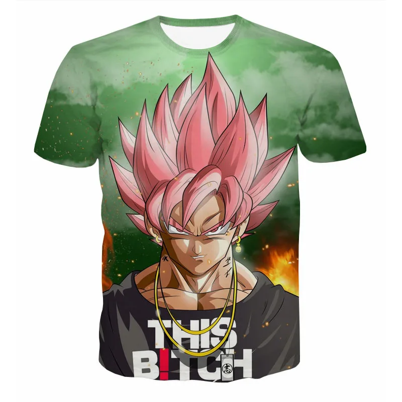 Зеленый Dragon Ball Z футболки мужские летние с 3D принтом супер сайян Сон Гоку черный Вегета Битва Драконий мяч Повседневная футболка Топы футболки - Цвет: Зеленый