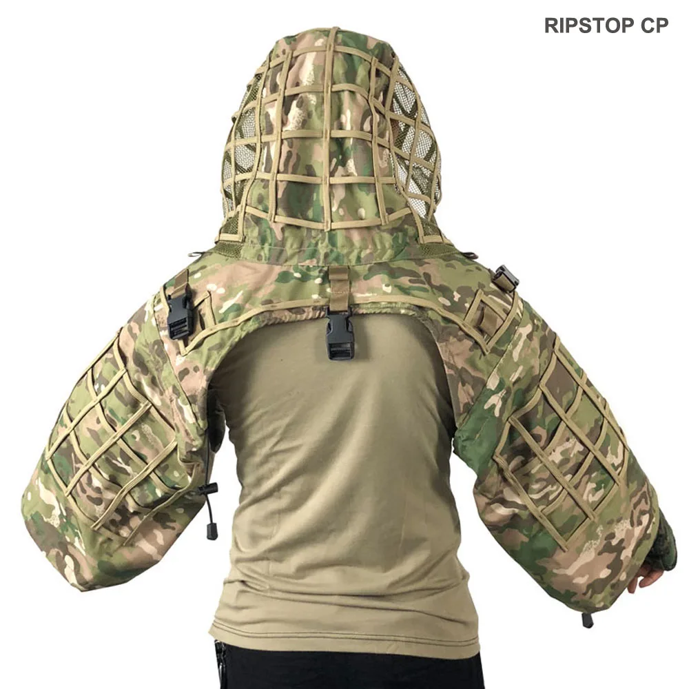 RIPSTOP CP ROCOTACTICAL военный Снайпер Ghillie Viper Hood Combat Ghillie Suit Foundation Custom Ghillie Hood Jacket камуфляж, лесная местность - Цвет: RIPSTOP CP