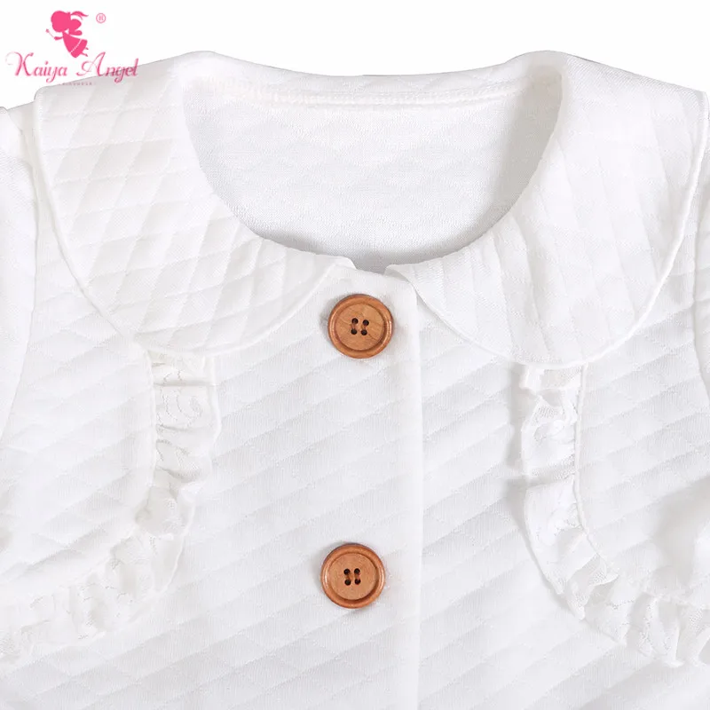 Kaiya Angel New Fashion Children's Spring Coat Autumn kids White Jackets Long Sleeve Lace Baby Clothes Toddler Girls Outerwear | Детская