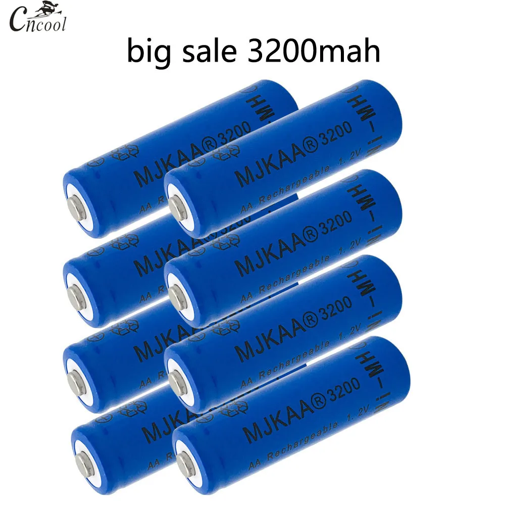 Cncool Ni MH 3200 мАч AA Батареи 8 шт. 1.2 В Перезаряжаемые Батарея для дистанционного