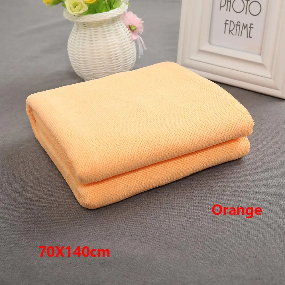 orange 1 шт., цветное быстросохнущее абсорбирующее банное полотенце 70x140 см, пляжное полотенце, розовое Флисовое одеяло из микрофибры, пляжное полотенце для сушки - Цвет: orange