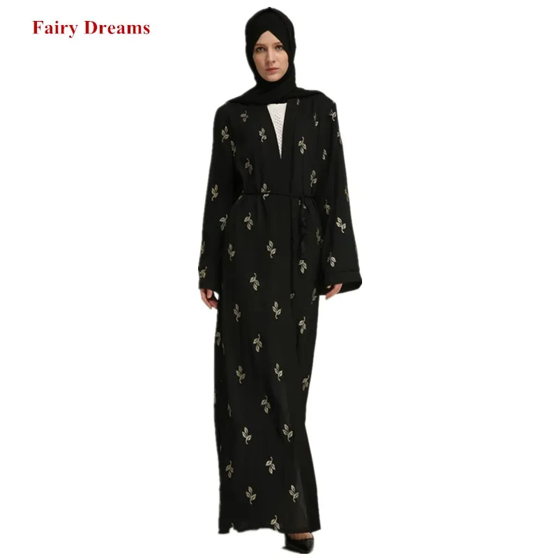 Женское мусульманское Болеро Abaya Черное длинное кимоно-туника кардиган-кафтан