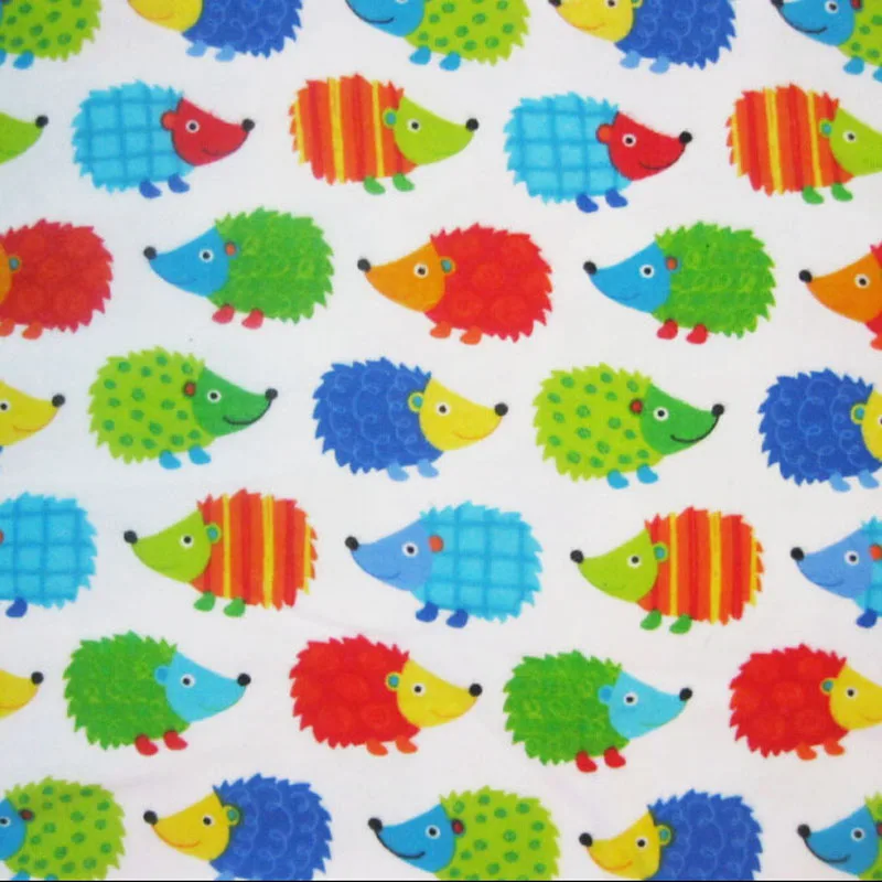 110x50cm1pc фланелевая ткань 100% хлопок с принтом Ежика Лоскутная швейный материал Diy