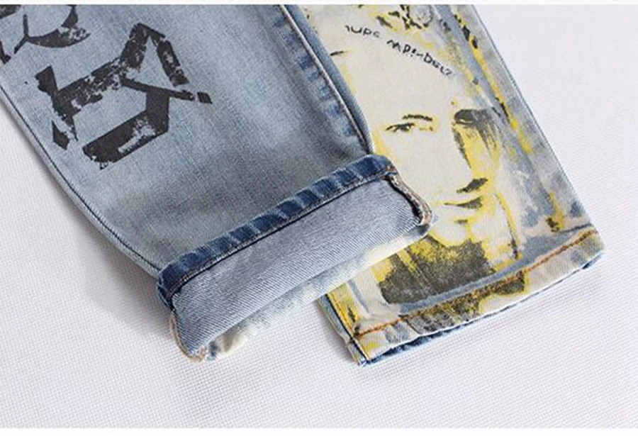 Весна и осень период хан издание мужчин брюки личность цветной рисунок или узор