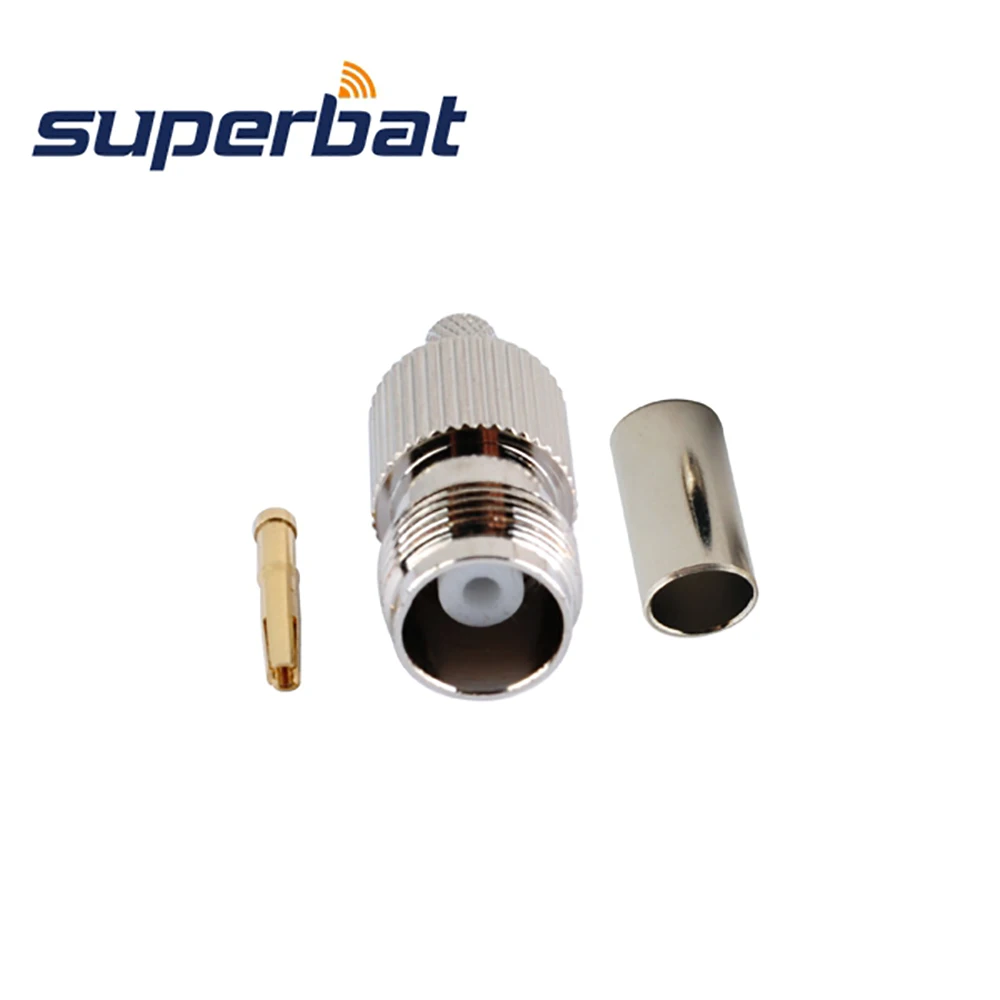 Superbat 10pcs TNC Crimp Female RF Coaxial Connector for Cable LMR195 RG58 RG400 RG142 for Pigtail Cable