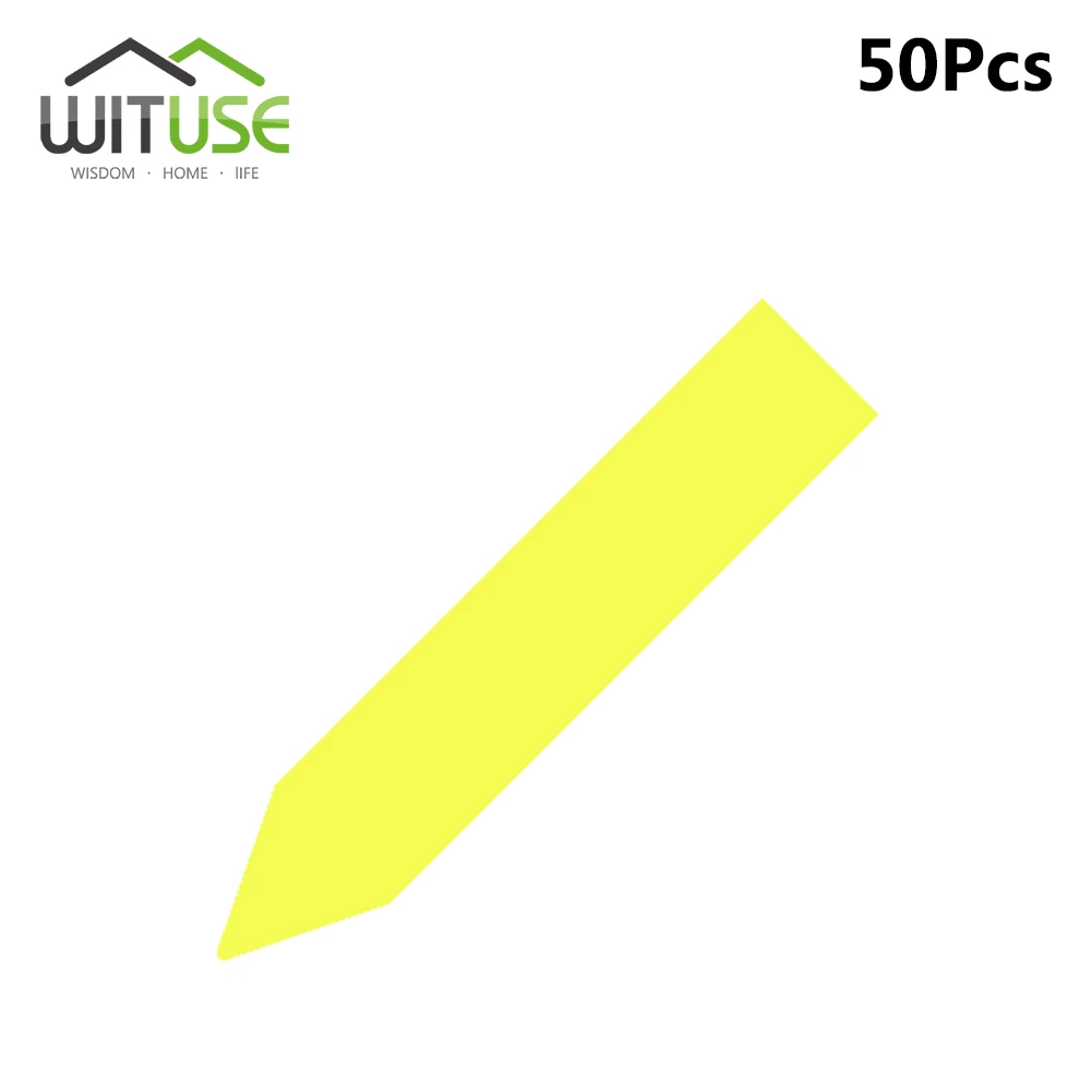 50pcs Yellow 50/100/300 шт Пластик много цветов кол-тип детского сада растений метки цветочный горшок толстый маркер метки для растений садовые украшения - Цвет: 50pcs Yellow