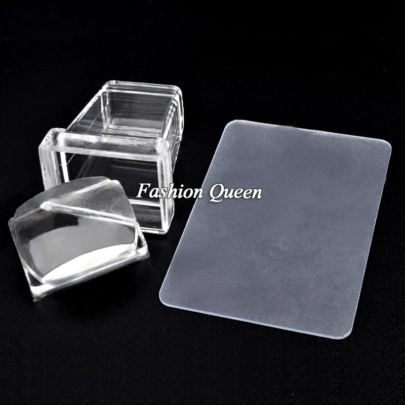 Новые квадратные чистые прозрачные Силиконовые скребки для дизайна ногтей набор