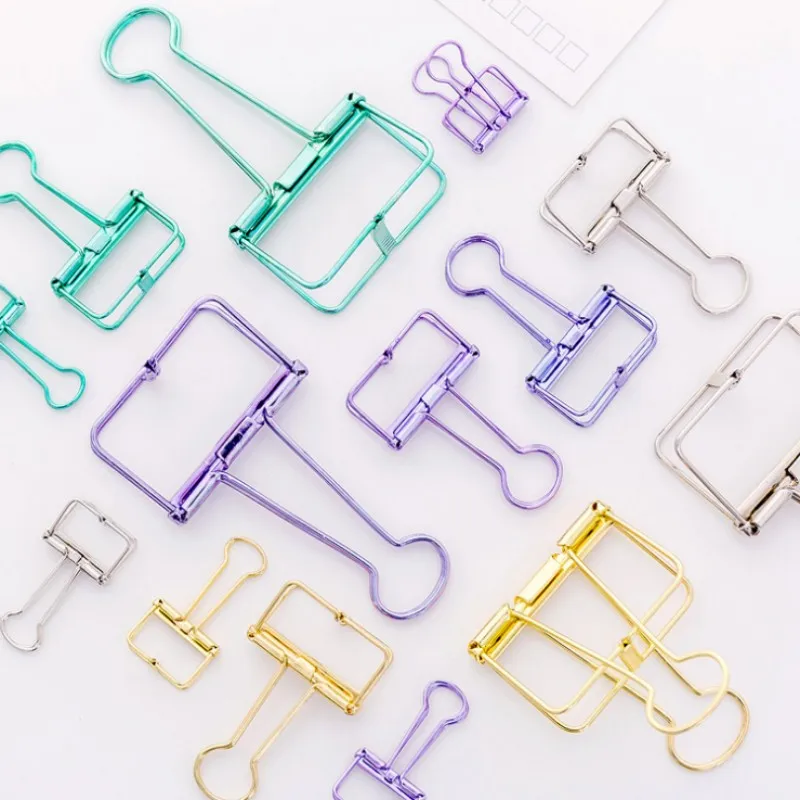1 шт. цветной металлический выдолбленный длинный хвостовый зажим для заметок