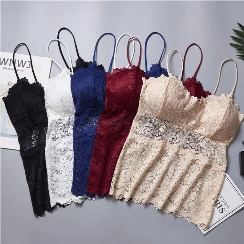 Women Sexy Camisole&Tanks With Cups Sling Flower Lace Breathable Comfortable Fitness Up Girls' Tops Night Dress Summer Underwear