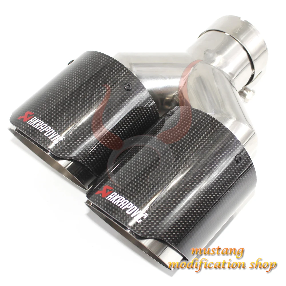 Левый akrapovic глушитель из углеродного волокна выхлопное сопло автомобиля exhause y-образный прямой простой ткани глянцевая поверхность