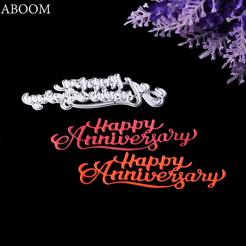 ABOOM Новинка 1 шт. трафареты для скрапбукинга фотоальбома с надписью Happy Anniversary