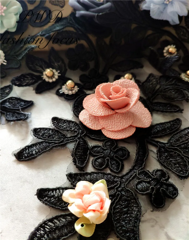 2 шт. кружевной вышитый 3d цветок из бисера|Кружево| |