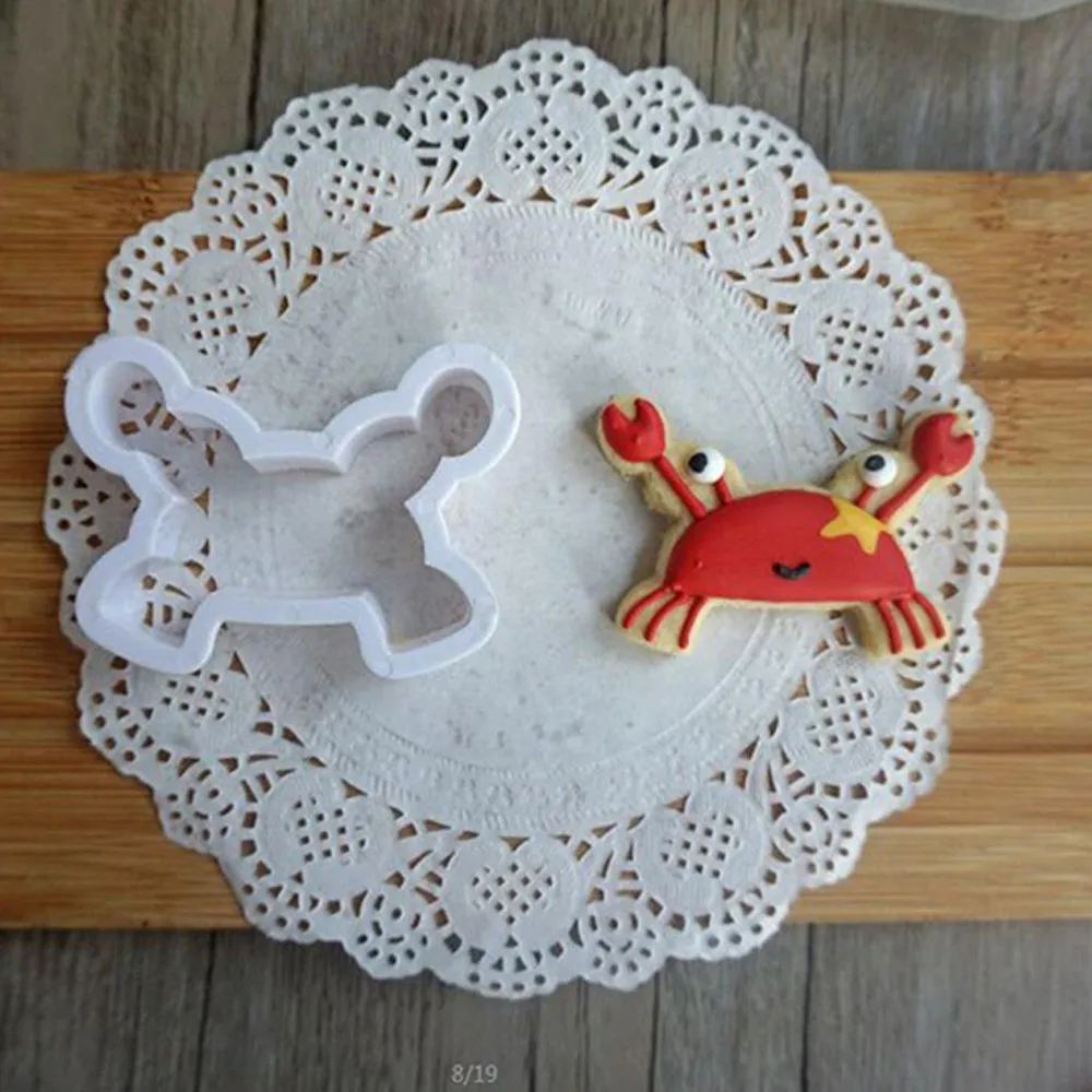 8 Sets Of Aquatic creatures Modeling Soft Cake Biscuit Plunger Mold Baking patisserie outils accessoires | Дом и сад