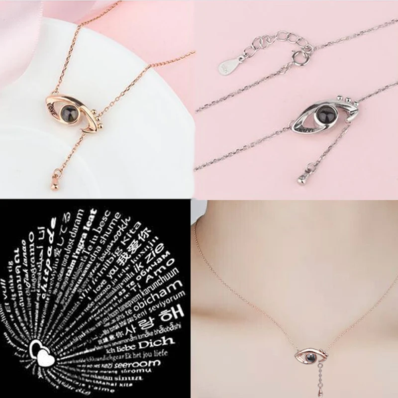 Новая форма 100 языков я люблю тебя проекционный кулон ожерелье женщины сказать